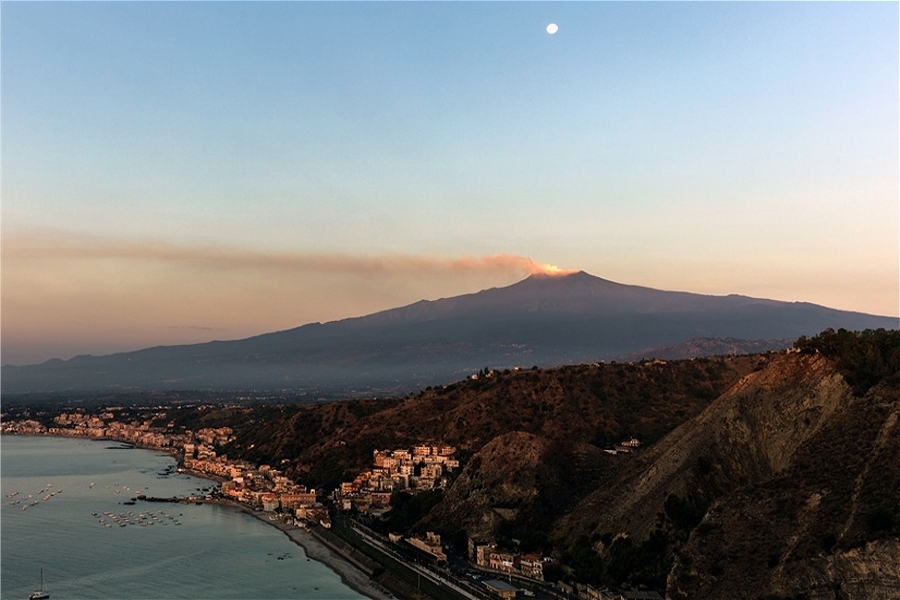 Etna at Sunset and Dinner on the Sea